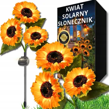 Venkovní osvětlení SOLÁRNÍ ZAHRADNÍ LAMPA LED SŁONECZNIK 80 cm Umělé Květy Solární lampy