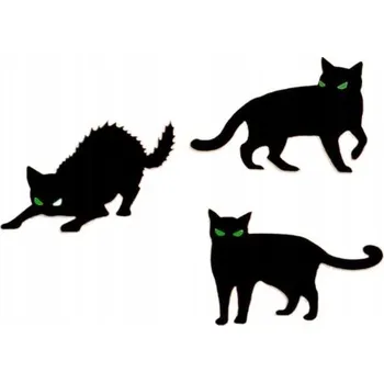 Zahradní dekorace Zahradní dekorace černá kočka zapichovací plastová na Halloween 3 kusy