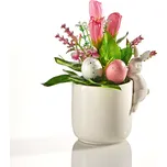 3Pagen Velikonoční aranžmá v květináči růžová 11,5 x 9 x 18 cm.