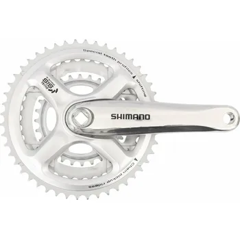 Klika na kolo Kliky SHIMANO FC-M191-S 170mm 48-38-28 zubů, stříbrné, bez krytu, 8 speed, pro osu čtyřhran