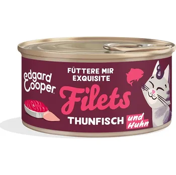 Krmivo pro kočku Edgard & Cooper filety, čerstvý tuňák a kuře z volného chovu 6× 70 g