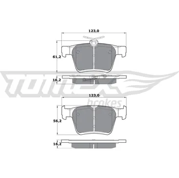 Brzdová destička Sada brzdových destiček, kotoučová brzda TOMEX Brakes 1705