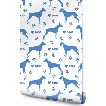 Fototapeta Tapeta pro kluka MODRÉ Siluety Psů Dekor