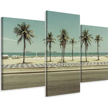 Obraz Třídílný obraz Pláž BRAZÍLIE 3D efekt 90x60 cm