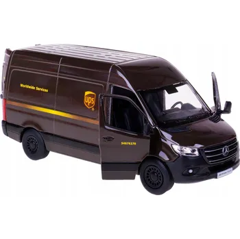 autíčko AUTOMOBIL MERCEDES-BENZ SPRINTER AUTOBUS UPS KOVOVÝ MODEL KINSMART 1:48