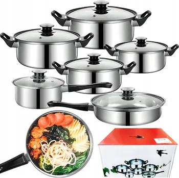 Sada nádobí Sada hrnců RETOO nerezová ocel 12 ks.