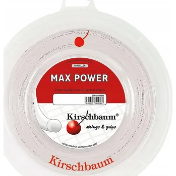 Struna na výplet tenisové rakety Tenisový výplet Kirschbaum MAX POWER 1,25 mm / 200 m bílý