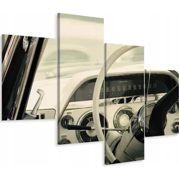 Obraz Obraz Čtyřdílný Interiér AUTA Vintage Dekorace 80x50