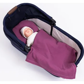 Příslušenství pro dětskou postel a kolébku Tulimese Souprava do kočárku mušelínová vínová