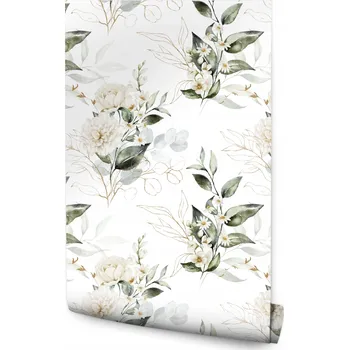 Fototapeta Tapeta do ložnice Jemné bílé PIVOŇKY Květy Listy Příroda Styl Boho