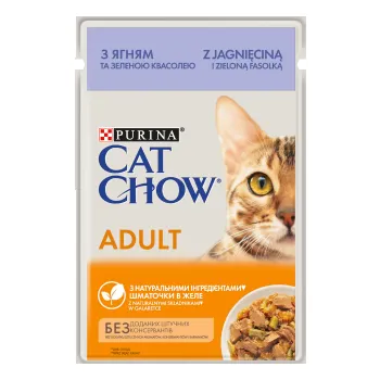 PURINA Cat Chow Adult Jehněčí a zelené fazole 85g sáček
