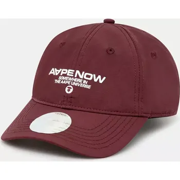 Kšiltovka Kšiltovka AAPE Now pánská, vínová barva, hladká, AAPCPM5255XXO, ONE SIZE, 83X