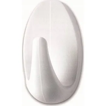 Věšák Háček lepicí, oválný, malý, bílý, Powerstrips, TESA