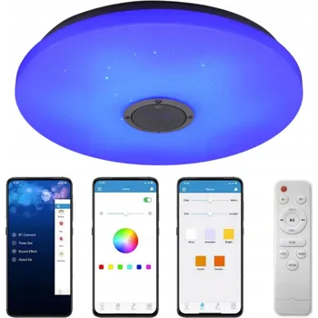 LAMPA STROPNÍ SVÍTIDLO LED RGB 48W BLUETOOTH REPRODUKTOR DÁLKOVÝ OVLADAČ PAMĚŤOVÁ APLIKACE