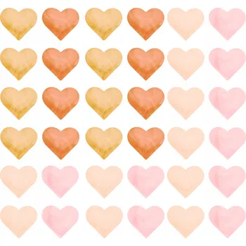 Obraz Nálepky Na Zeď pro děti Pastelové SRDÍČKA Srdce Boho styl SADA