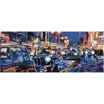 Obraz Černé taxíky, Londýn plakát obraz 50x23 cm