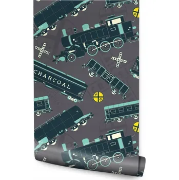 Fototapeta Tapeta pro mládež BAREVNÉ Lokomotivy Vintage Dekor