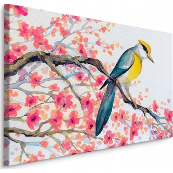 Obraz Obraz pták strom květiny příroda do obýváku 30x20