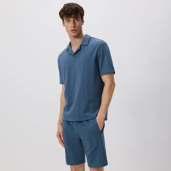 Reserved - Strukturální šortky regular - ocelově modrá - 623EF-95X - 623EF-95X-XXL