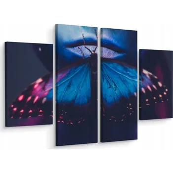 Obraz Čtyřdílný obraz Ústa MOTÝL Abstraktní 3D 80x60