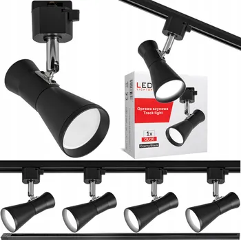 Bodové svítidlo Sada kolejnicového osvětlení 4x GU10 svítidlo lišta 1m ČERNÁ LED kolejnicový systém