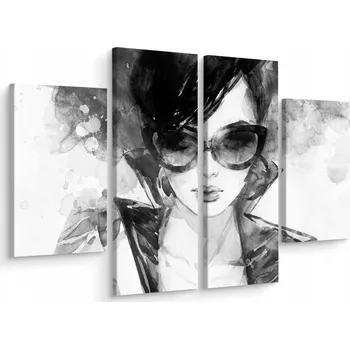 Obraz Obraz Tetraptych Černobílý PORTRET Dekor 80x60