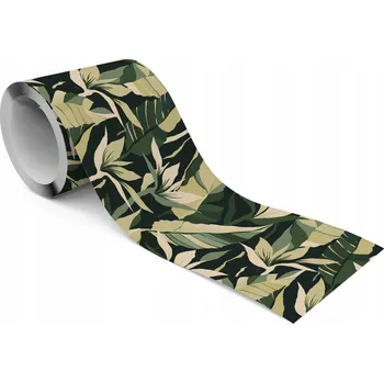 Fototapeta Ozdobný pásek bordura na tapety LISTY Tropické Květiny Rostliny Abstrakce