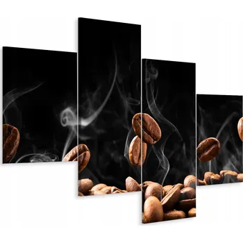 Obraz Obraz Tetratych Pálená zrna Černé Kávy 80x50