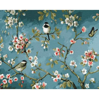 Obraz Obraz k vymalování podle čísel Artnapi Ptáci na větvi 40 x 50 cm