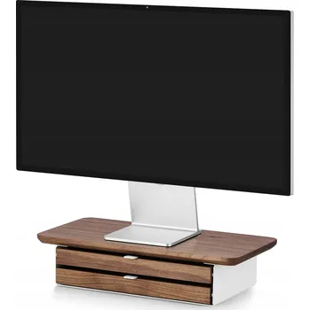 Psací stůl Police na stůl se zásuvkou - Desk Shelf Mini - Ořech - Dvojitá šuplík -