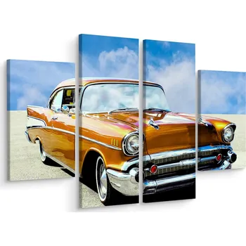 Obraz Čtyřdílný obraz Retro auto veterán 3D 200x150 cm