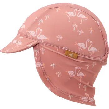 Kojenecká čepice Fresk Dětská UV čepička Fresk s ochranou krku Flamingo Velikost: 74/80