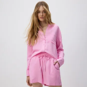 Dámské kraťasy Reserved - Kraťasy s příměsí lnu - růžová - 273BV-30X - 273BV-30X-XXL