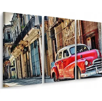 Obraz Triptych Obraz Havana Kuba Retro Auto 3D 60x40 cm