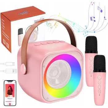 Mikrofon Mini Karaoke Set 2x Mikrofon + Bezdrátový Bluetooth Reproduktor
