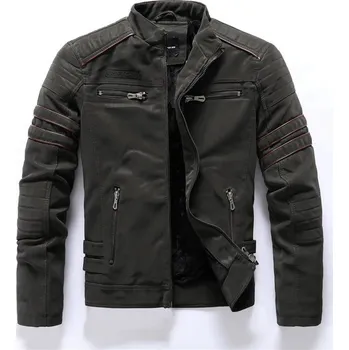 Moto bunda Pánská kožená bunda ND128 Barva: Zelená, Velikost: 4XL