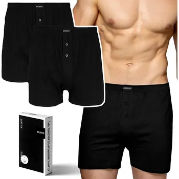 Boxerky ATLANTIC 2BMB-003 Pánské boxerky volného střihu - L