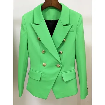 Dámské sako Luxusní dámské sako dvouřadé s knoflíky Barva: Zelená, Velikost: M