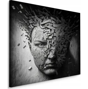 Obraz Obraz Na Plátně ABSTRAKCE Tvář Beton 3D 80x80