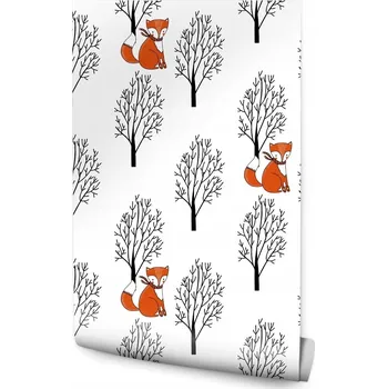 Fototapeta Tapeta do dětského pokoje lišky lesní zvířata