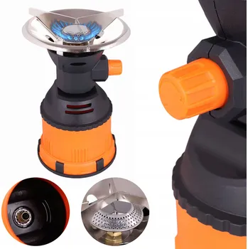 Turistický vařič MINI TURISTICKÝ PLYNOVÝ VAŘIČ NA KEMPOVÁNÍ SE ZAPALOVÁNÍM NA KARTUŠE 190G