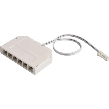 LED páska Deko Light MINI-AMP 6-fach VT (1x Stecker, 6x Buchse) 20cm, 12V/24V, max 3A, IP20 940065 6násobný rozbočovač 20 cm bílá