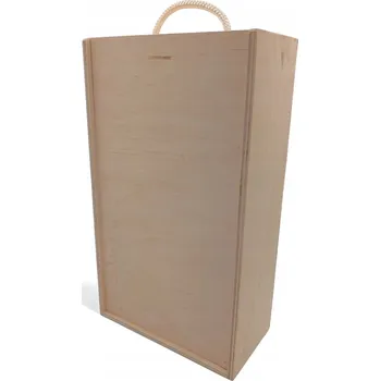 Obraz DŘEVĚNÁ KRABIČKA / KAZETA NA DVĚ LAHVE VÍNA, DÁREK, SVATBA, OZDOBNÁ DECOUPAGE