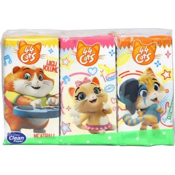Kapesníky 44 Cats s potiskem 4 vrstvé, folie 6 ks