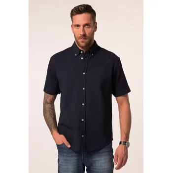 Pánská košile JP1880, Plus size Košile, seersucker, žerzej, krátké rukávy, límeček s knoflíky, Modern střih pro plnoštíhlé nadměrná velikost, 837830130-1456, modrý, 7XL, Plus size oblečení, Oblečení pro vysoké muže, Nadměrné velikosti, Oblečení pro plnoštíhlé.