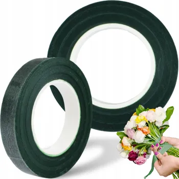 umělá květina FLORISTICKÁ KRYCÍ PÁSKA ZELENÁ 12mm PRO KVĚTINY, KYTICE A VAZBY