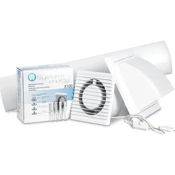 Domácí ventilátor Koupelnový ventilátor SYSTERM SYS-ENERGY100PS-KO100-05-KO100-30-BI 100 mm