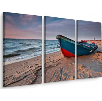 Obraz Obraz Triptych KUTTER Pláž Krajina Příroda 3D 60x40