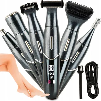 Holicí strojek SADA NA HOLENÍ DEPILÁTOR ZASTŘIHOVAČ NA OBLIČEJ A TĚLO HOLICÍ STROJEK DÁMSKÝ 6 V 1