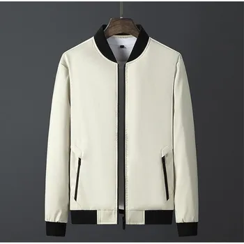 Pánská softshellová bunda Pánská bunda na zip Sportswear s kontrastním límcem Barva: Béžová, Velikost: L